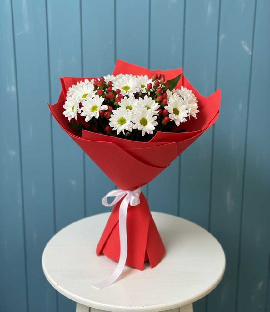 Букет цветов из: Хризантемы в Янино 1