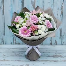 Букет цветов из:  Герберы, Альстромерии и Хризантемы #REPLACE_PRED# Янино 1