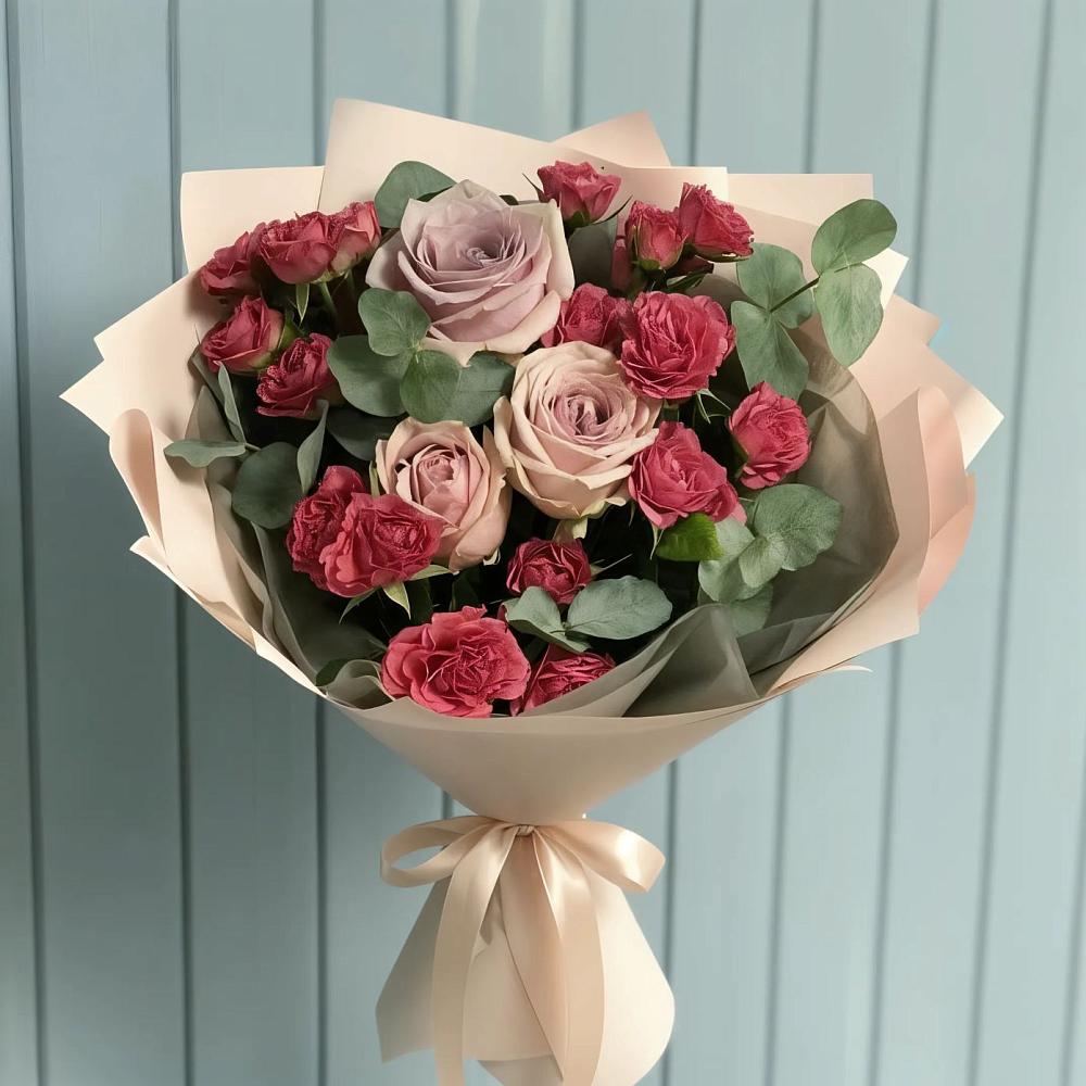 Букет цветов из: Гвоздики и Розы в Янино 1