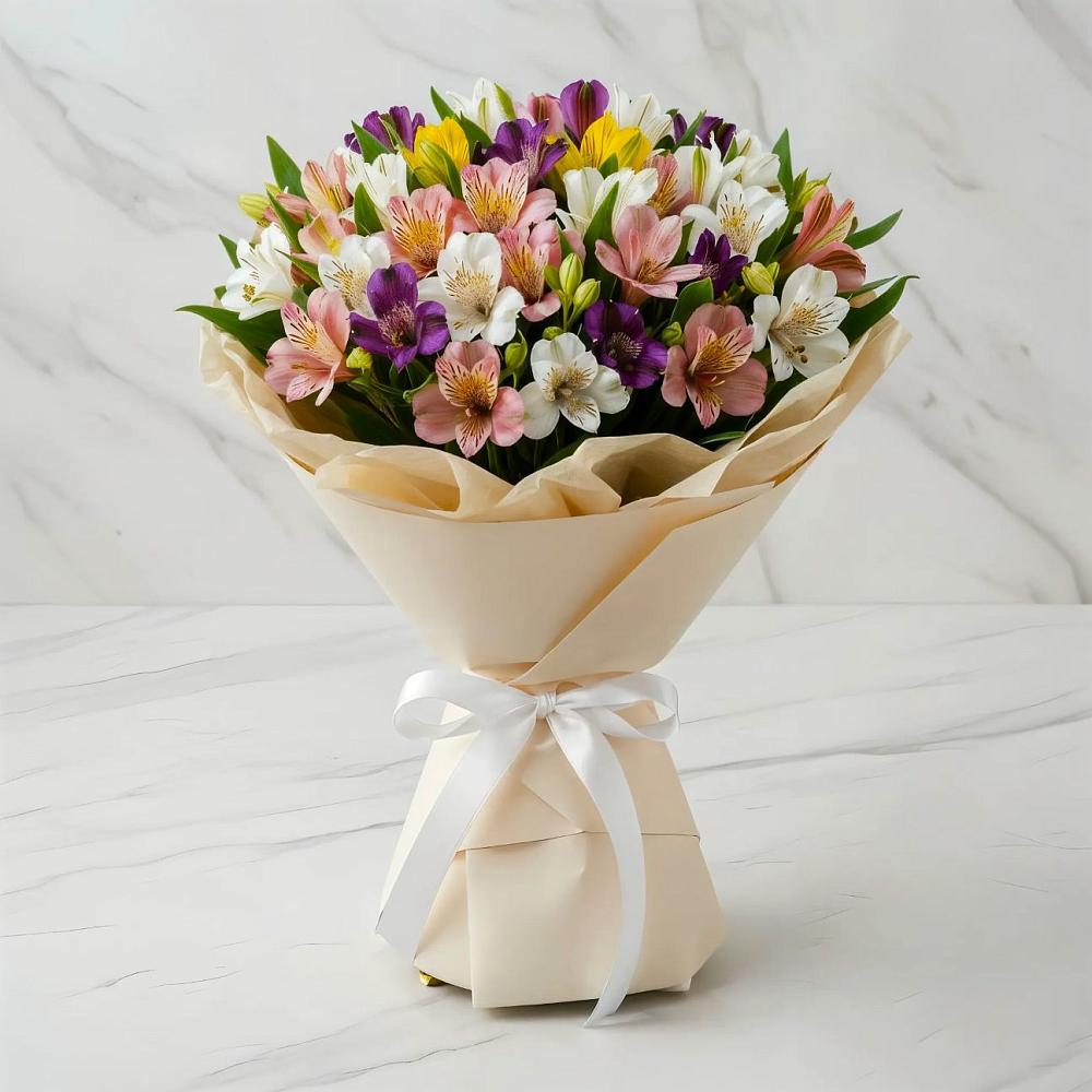 Букет цветов из: Альстромерии в Янино 1