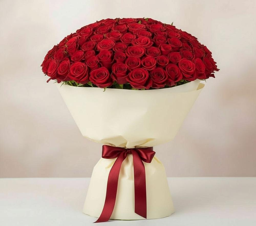 Букет 101 Красная роза Милано в Янино 1