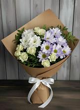 Букет цветов из:  Хризантемы и Розы в Янино 1