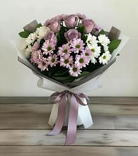 Букет цветов из:  Хризантемы и Розы в Янино 1