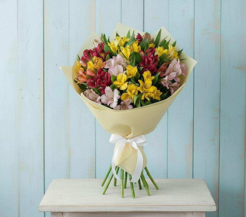 Букет цветов из: Альстромерии в Янино 1