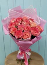 Букет 15 Розовых роз Равель в Янино 1